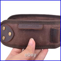 Vintage Leather Rifle Buttstock Cover with Canvas Gun Sling. 308.45/70.44mag