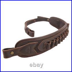 Vintage Leather Rifle Carry Sling Gun Shoulder Strap for. 30-06.30-30.22 12GA