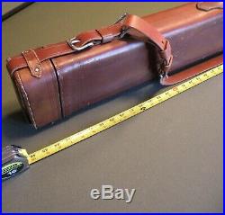 Vintage Leather Rifle Case. Fishing Rod Case. Green Felt Lined. New Sling. Nice