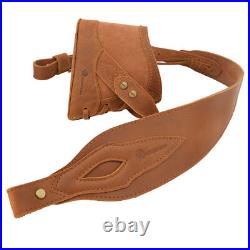 Vintage Leather Rifle Gun Buttstock Recoil Pad with Shoulder Belt Hunting Strap Vintage Leather Rifle Gun Buttstock Recoil Pad with Shoulder Belt Hunting Strap