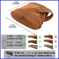 Vintage Leather Rifle Gun Buttstock Recoil Pad with Shoulder Belt Hunting Strap