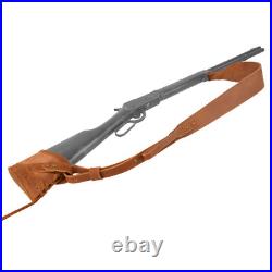 Vintage Leather Rifle Gun Buttstock Recoil Pad with Shoulder Belt Hunting Strap