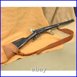 Vintage Leather Rifle Gun Buttstock Recoil Pad with Shoulder Belt Hunting Strap