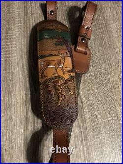Vintage Leather Rifle Gun Shoulder Sling Split Cowhide/Cowhide Lined