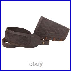 Vintage Leather Rifle Padded Carry Sling with Soft Cheek Rest Cover Set