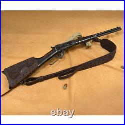 Vintage Leather Rifle Padded Carry Sling with Soft Cheek Rest Cover Set