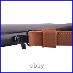 Vintage Leather Rifle Padded Sling Strap Hunting Shotgun Soft Shoulder Belt