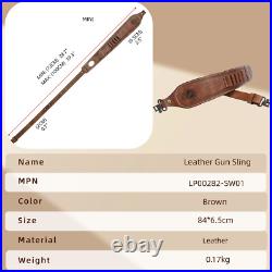 Vintage Leather Rifle Sling Ammo Strap Shooting Thumb Rest+ 1in QD Swivels Clip