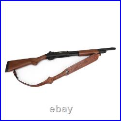 Vintage Leather Rifle Sling Gun Carry Strap Shooting Rest+ Pair Swivels