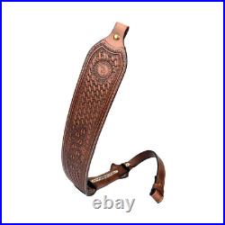 Vintage Leather Rifle Sling Gun Carry Strap Shooting Rest+ Pair Swivels