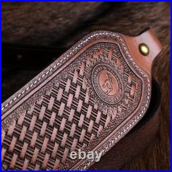 Vintage Leather Rifle Sling Gun Carry Strap Shooting Rest+ Pair Swivels