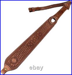 Vintage Leather Rifle Sling for Shotgun with Swivels and Thumb Loop Attachment