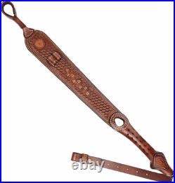 Vintage Leather Rifle Sling with Ammo Holder Loops for 223, 243, 270, 30-06