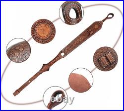 Vintage Leather Rifle Sling with Ammo Holder Loops for 223, 243, 270, 30-06