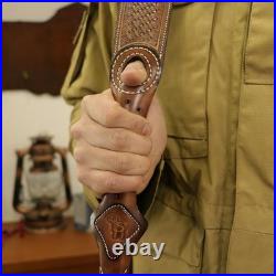 Vintage Leather Rifle Sling with Ammo Holder Loops for 223, 243, 270, 30-06