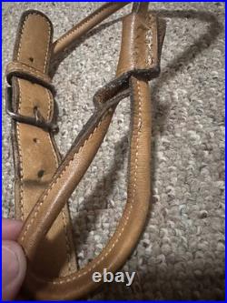 Vintage Leather Rifle Sling with Slip Loops. NOT MODERN