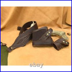 Vintage Leather Set No-Drill Rifle Stock Cover, Carry Sling, Sling Loop Concet