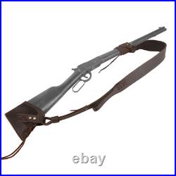 Vintage Leather Set No-Drill Rifle Stock Cover, Carry Sling, Sling Loop Concet