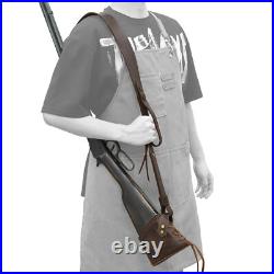 Vintage Leather Set No-Drill Rifle Stock Cover, Carry Sling, Sling Loop Concet