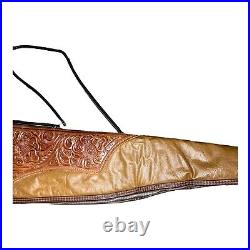 Vintage Leather Tooled Floral Rifle Shotgun Bag Sling Carrying Case 46