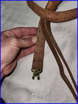 Vintage M1 Garand Style Leather Sling Smaller Width