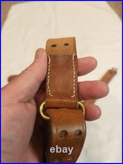Vintage M1907 Style Leather Rifle Sling HOYT 1917 Marked Brass Hardware