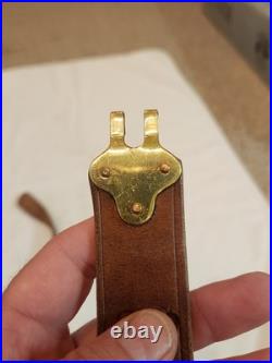 Vintage M1907 Style Leather Rifle Sling HOYT 1917 Marked Brass Hardware