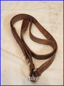 Vintage M1907 Style Leather Rifle Sling HOYT 1917 Marked Brass Hardware