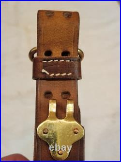 Vintage M1907 Style Leather Rifle Sling HOYT 1917 Marked Brass Hardware