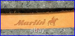 Vintage Marlin Brown Leather Rifle Sling for Long Gun Factory Horse & Rider Logo