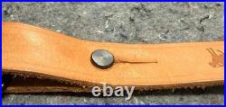 Vintage Marlin Brown Leather Rifle Sling for Long Gun Factory Horse & Rider Logo