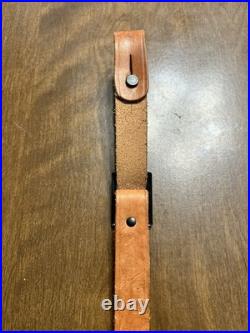Vintage Marlin Firearms Leather Rifle Sling Buckle Sling W Swivels