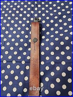 Vintage Marlin Marked Leather Buckle Rifle Sling With Swivels