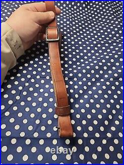 Vintage Marlin Marked Leather Buckle Rifle Sling With Swivels