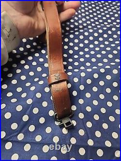 Vintage Marlin Marked Leather Buckle Rifle Sling With Swivels