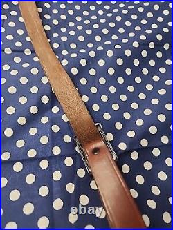 Vintage Marlin Marked Leather Buckle Rifle Sling With Swivels