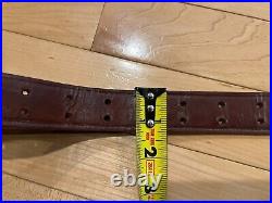 Vintage Military Brown Leather Rifle Long Gun Sling Adjustable Strap