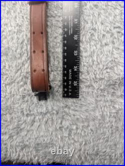 Vintage Military Style Brown Leather Adjustable 1 Rifle Sling Strap with 1 Swivel