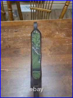 Vintage Mossy Oak Full Foliage Leather Shotgun Sling
