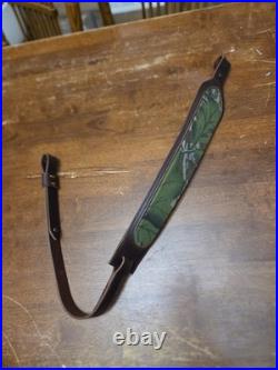 Vintage Mossy Oak Full Foliage Leather Shotgun Sling