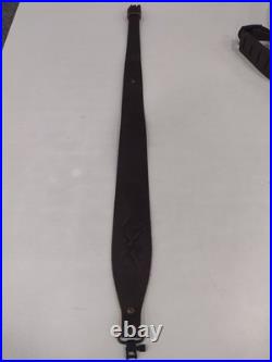 Vintage NEW Browning Hunting 2 Point Brown Leather Rifle Sling With Metal Swivels