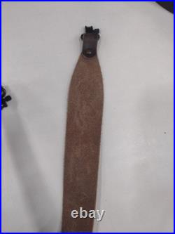 Vintage NEW Browning Hunting 2 Point Brown Leather Rifle Sling With Metal Swivels