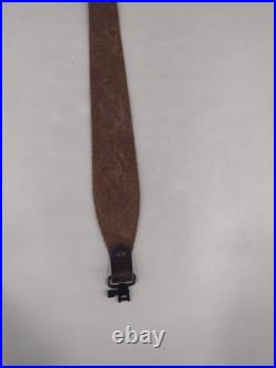 Vintage NEW Browning Hunting 2 Point Brown Leather Rifle Sling With Metal Swivels