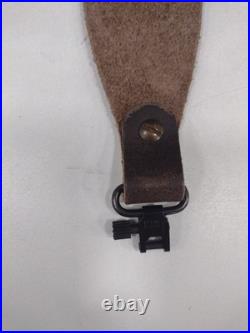 Vintage NEW Browning Hunting 2 Point Brown Leather Rifle Sling With Metal Swivels
