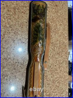 Vintage NEW Hunter Rifle Sling Tooled Deer And Acorns Leather Padded
