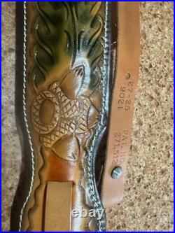Vintage NEW Hunter Rifle Sling Tooled Deer And Acorns Leather Padded