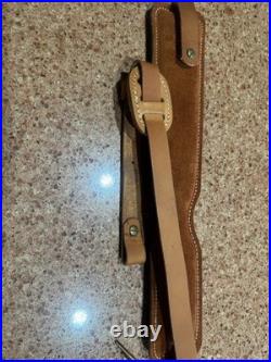 Vintage NEW Hunter Rifle Sling Tooled Deer And Acorns Leather Padded
