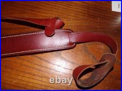 Vintage ORVIS Shotgun Carry Sling Brown Leather sheepskin pad 1 loops