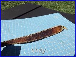 Vintage Old Handmade Custom Treated Leather Sinew Type Rifle Sling Lot #1