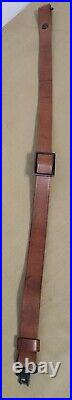 Vintage Original Marlin Marked Leather Buckle Rifle Sling With Swivels